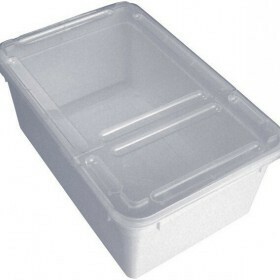 Braplast Rectangular box 1.3L - White base, clear foldable lid & airholes